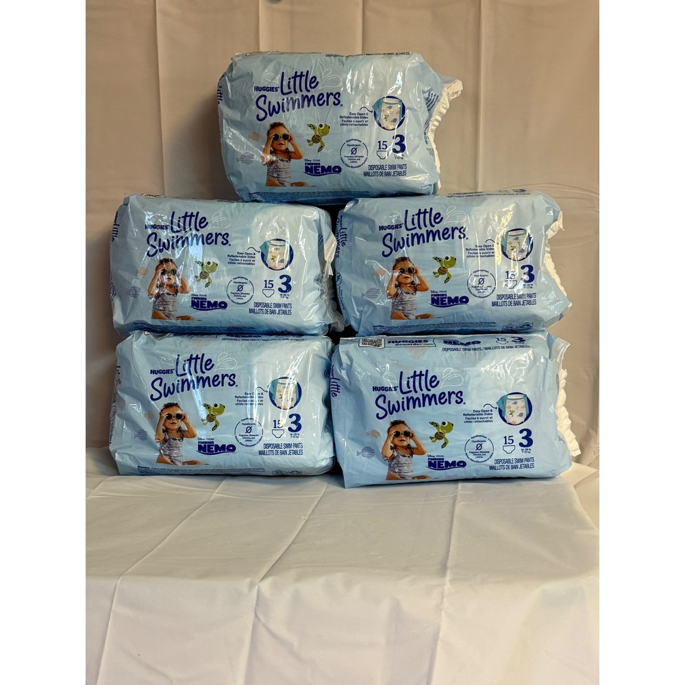 Huggies Little Swimmers Size 3 Disposable Swim Diapers 5 Packs 75 Count Nemo